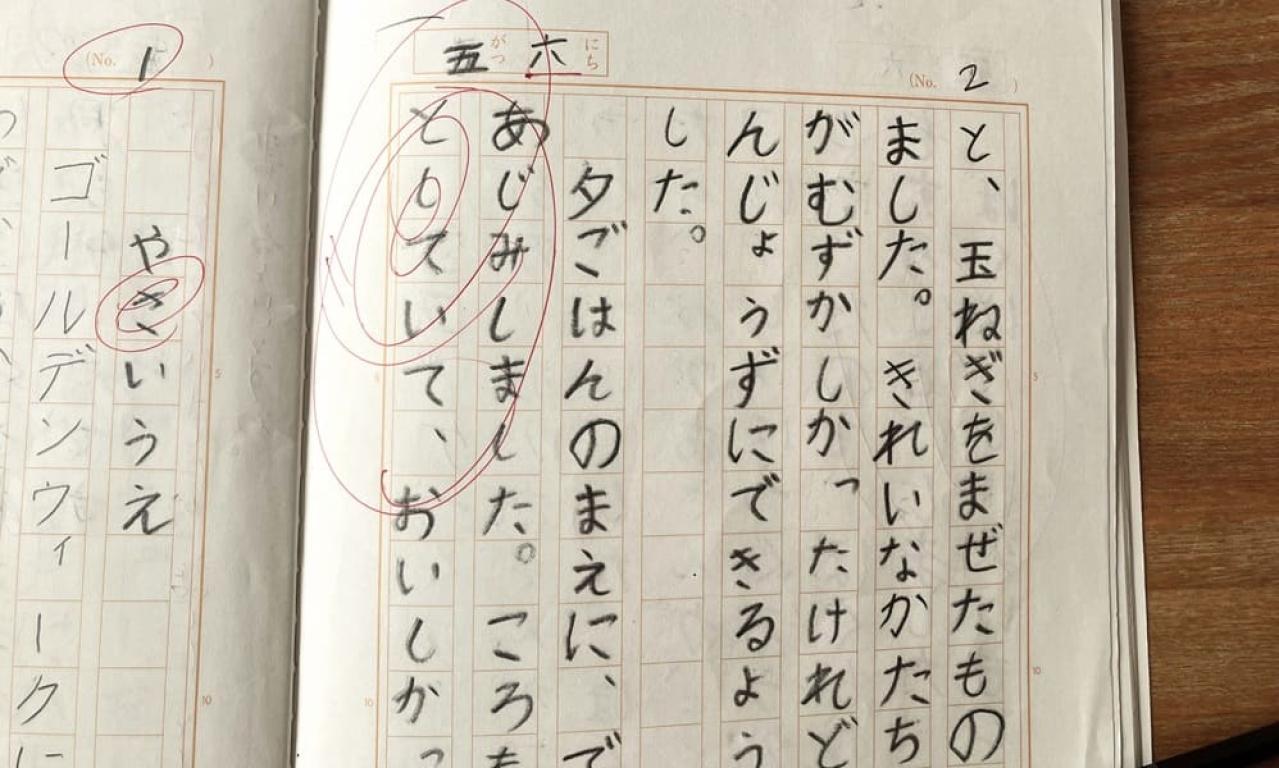 つい他人の文章を添削してしまうのもライターの性(さが)?我が子よ、ひらがなが多すぎるのでは…。